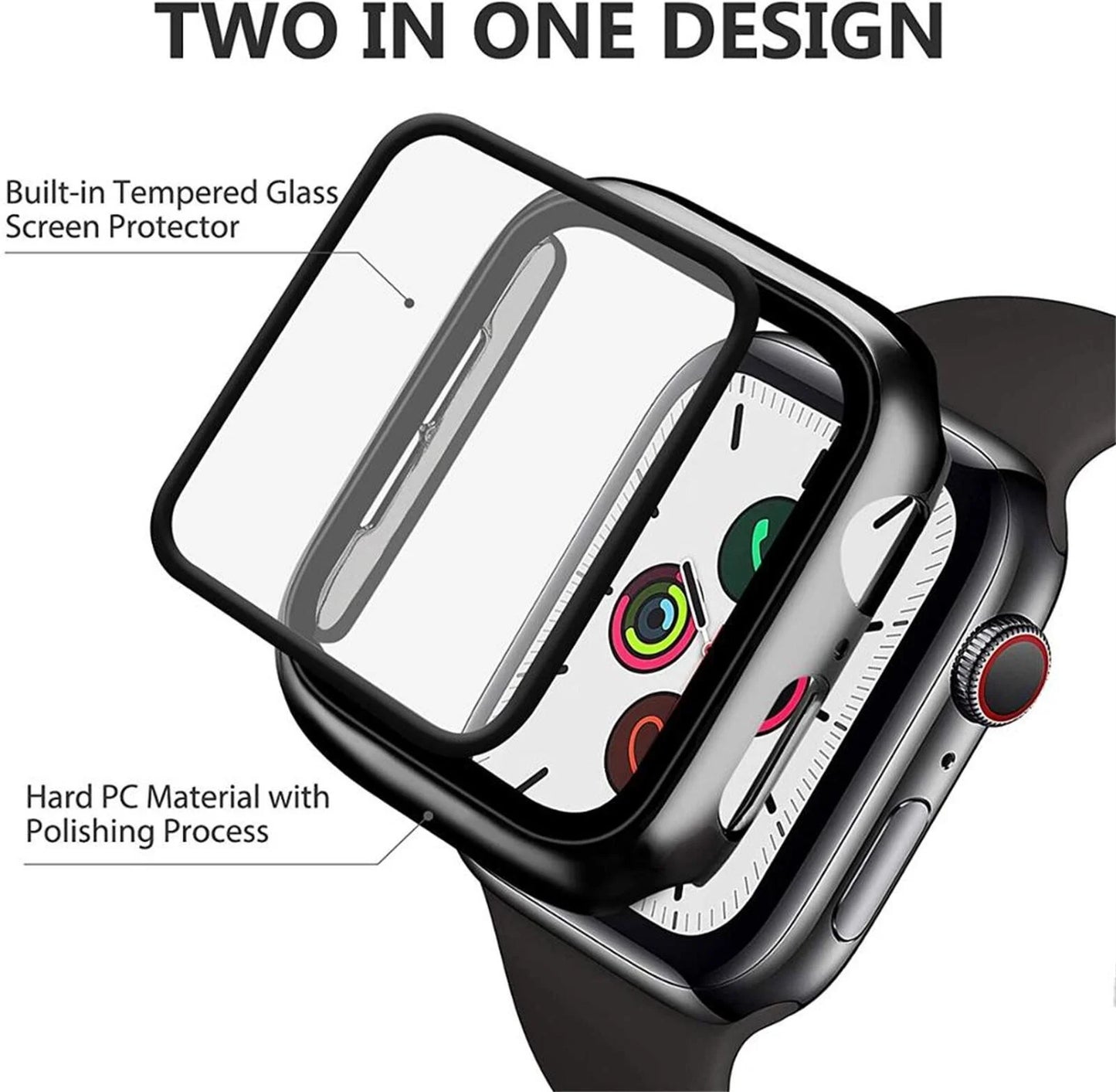 Glass+Case+Strap Compatible with Apple Watch Band 40Mm 44Mm 41Mm 45Mm 38Mm 42Mm Milanese Loop Magnetic Loop Bracelet Band Iwatch Series 3 4 5 Se 6 7 8 9 Wristbands - Colorful