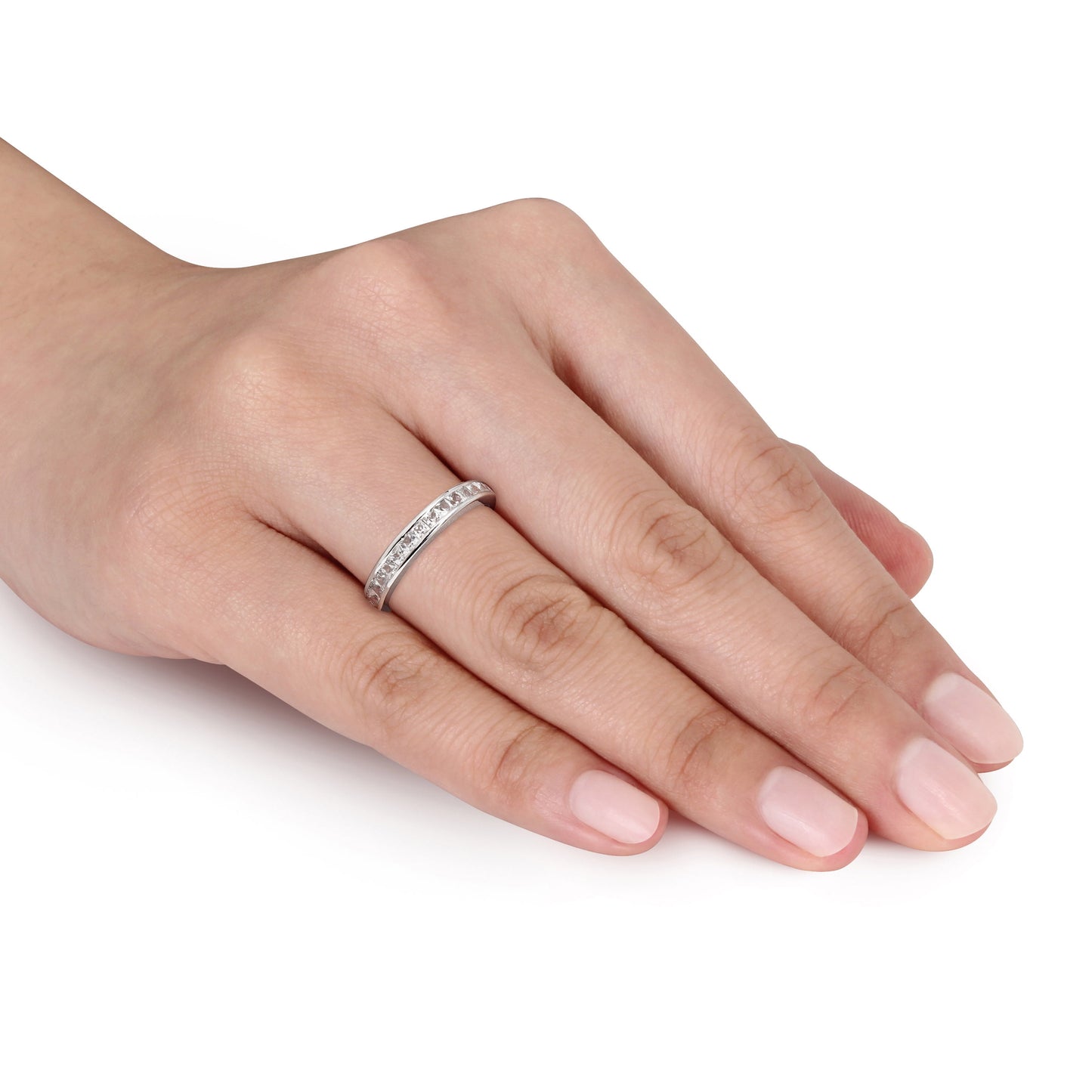 Women'S Created Sapphire Sterling Silver Ring