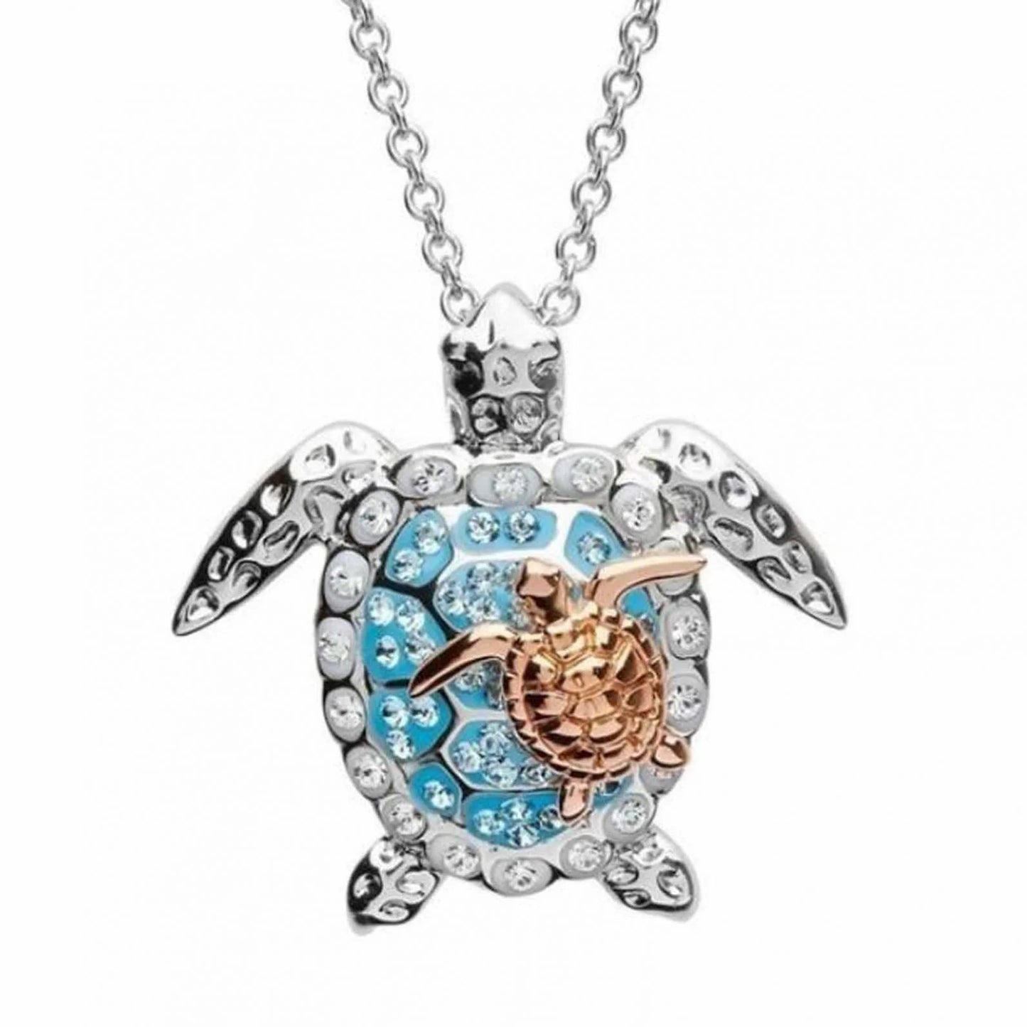 Ladies Fashion Necklace Turtle Animal Silver Necklace for Women, Casual Jewelry for Women 1 Necklace and 1 Pair of Earrings for Valnetine'S Day Gift Jewelry for Teen Girls