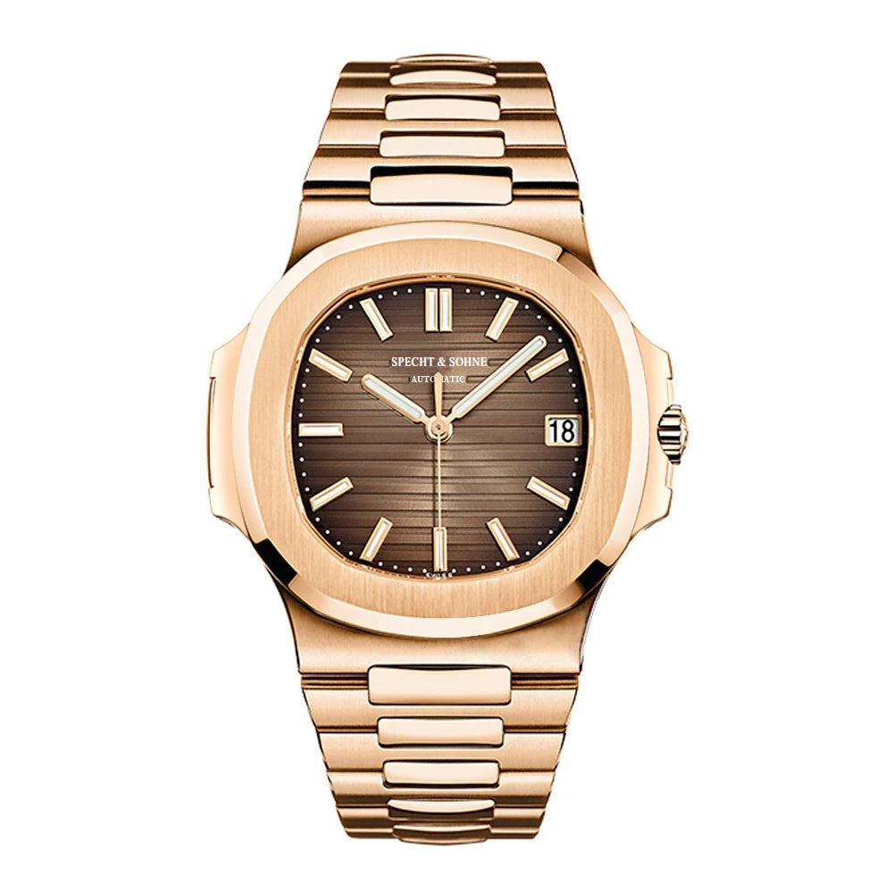 New Men'S Watches Mechanical Watch Japan Miyota 8215 Movt Rose Gold Stainless Steel Classic 5711 Watch Waterproof