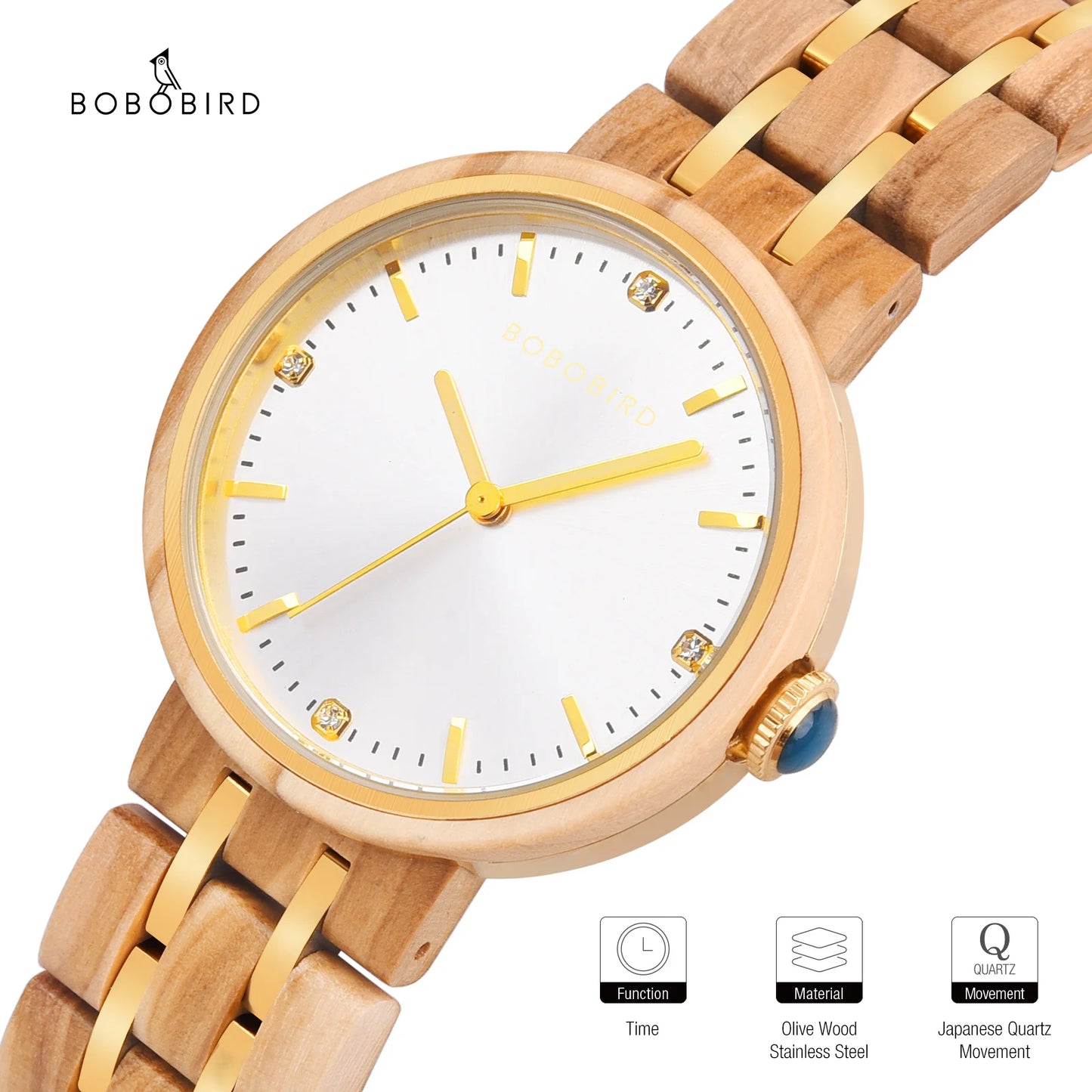 Wooden Ladies Quartz Watch for Women Fashion Casual Relogio Feminino Clock Gift Birthday Montre Femme Olive Wood