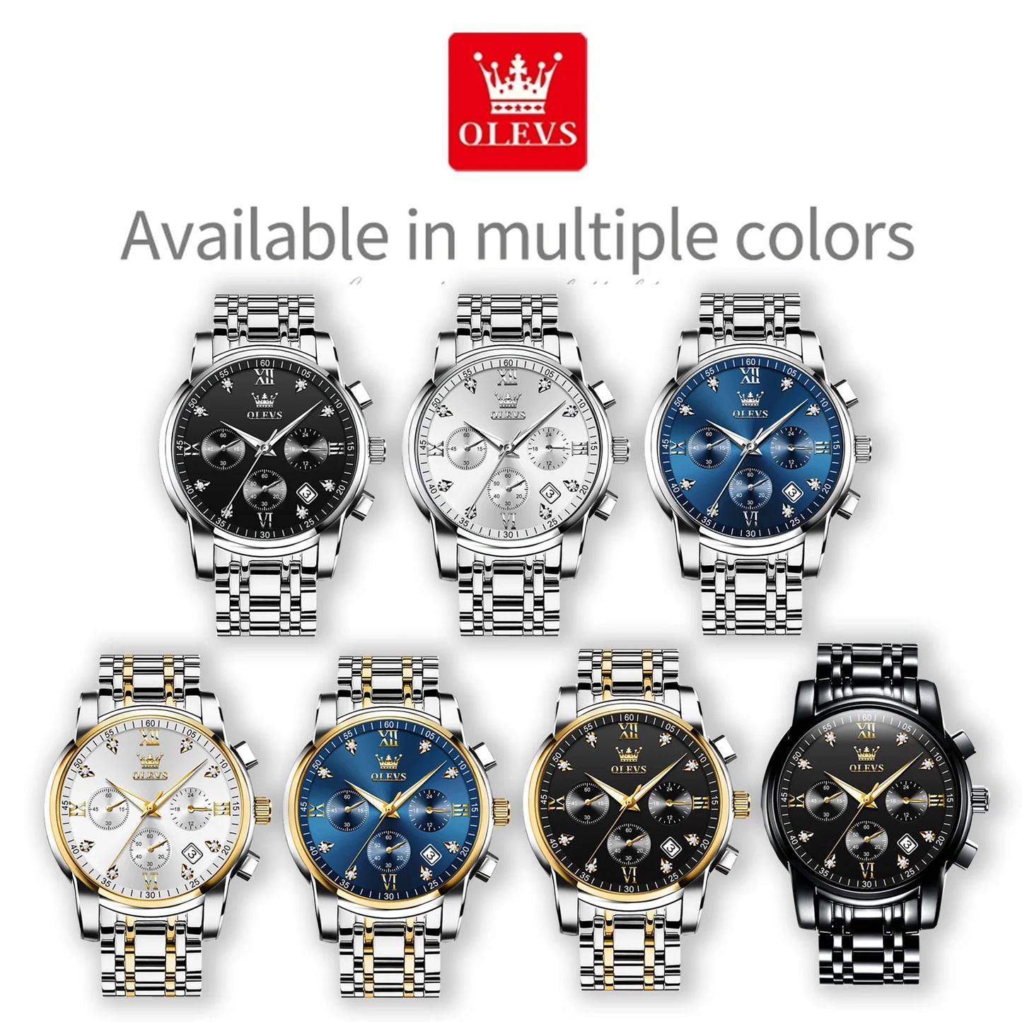 Silver Watches for Men Watch Men Black Face Luxury Watches for Men Stainless Steel Men Watch Dress Waterproof Watch for Men
