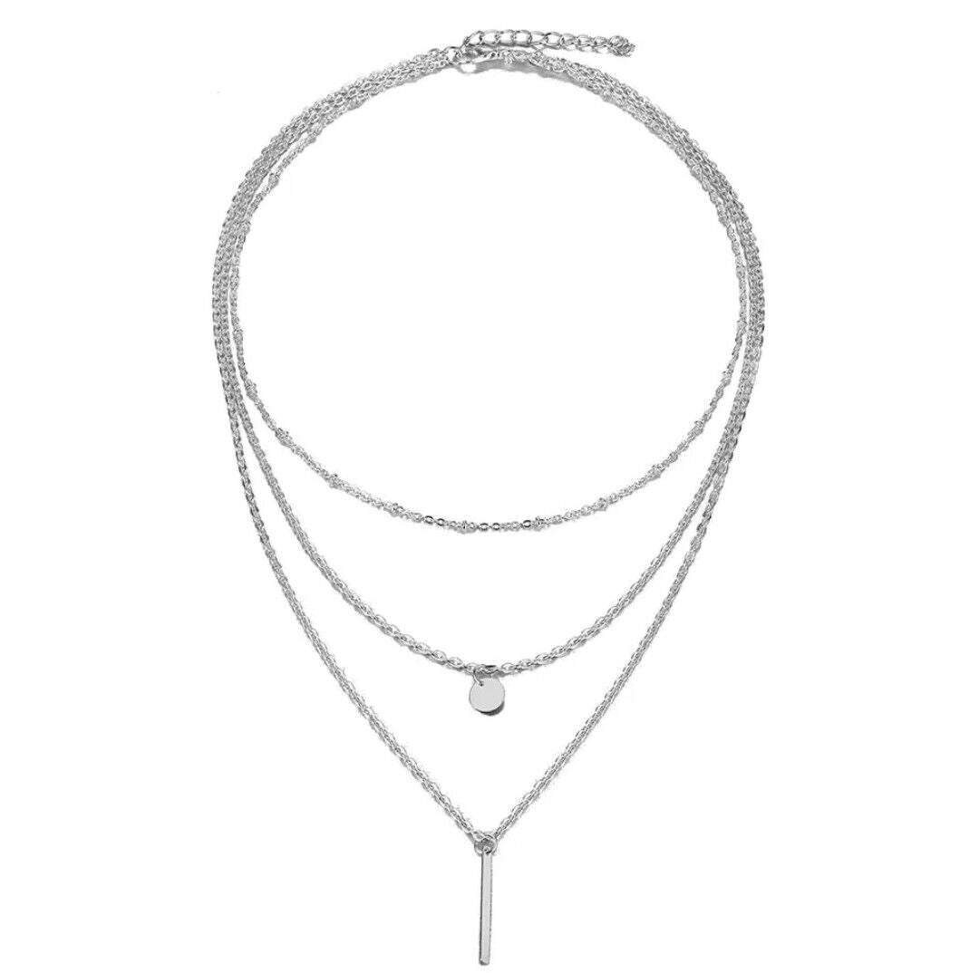 Women Fashion Jewelry Layered Double Pendant Necklace 25-4