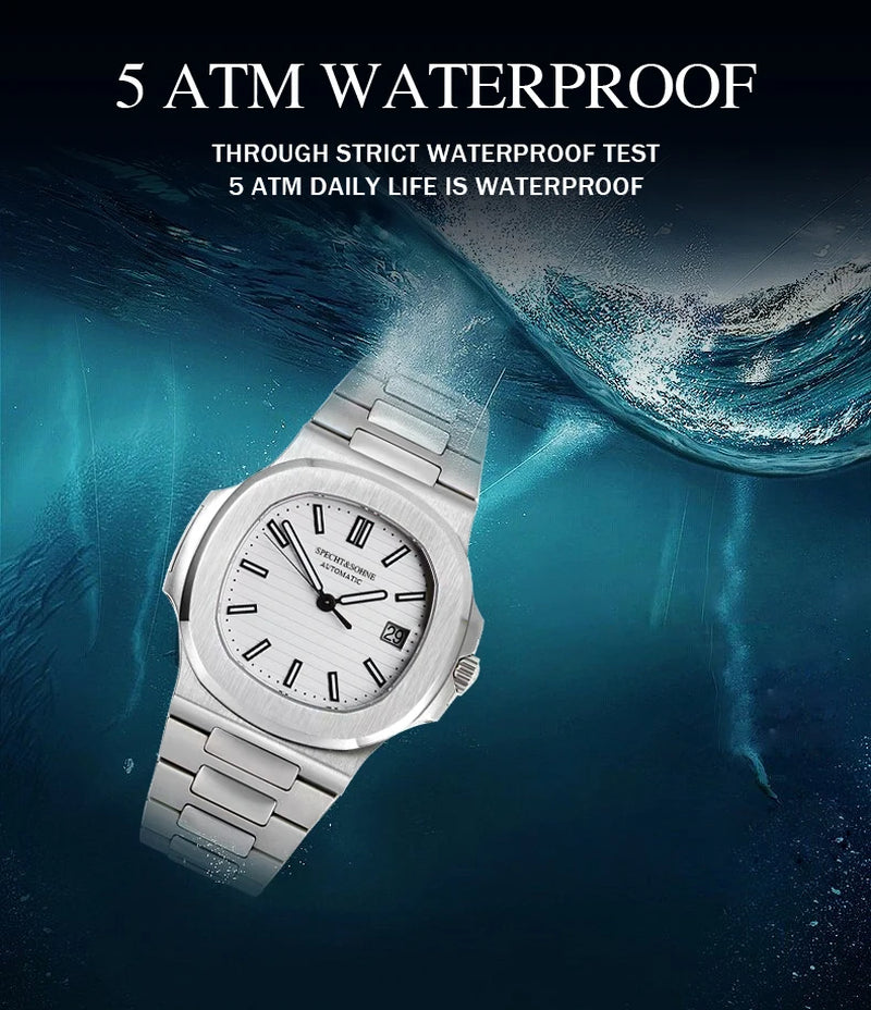 New Men'S Watches Mechanical Watch Japan Miyota 8215 Movt Rose Gold Stainless Steel Classic 5711 Watch Waterproof