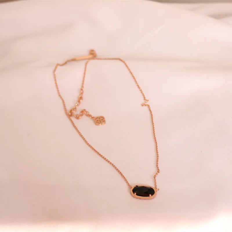 Geometric Rose Quartz Gemstone Pendant Necklace for Women, Fashion Jewelry, Unique Gifts