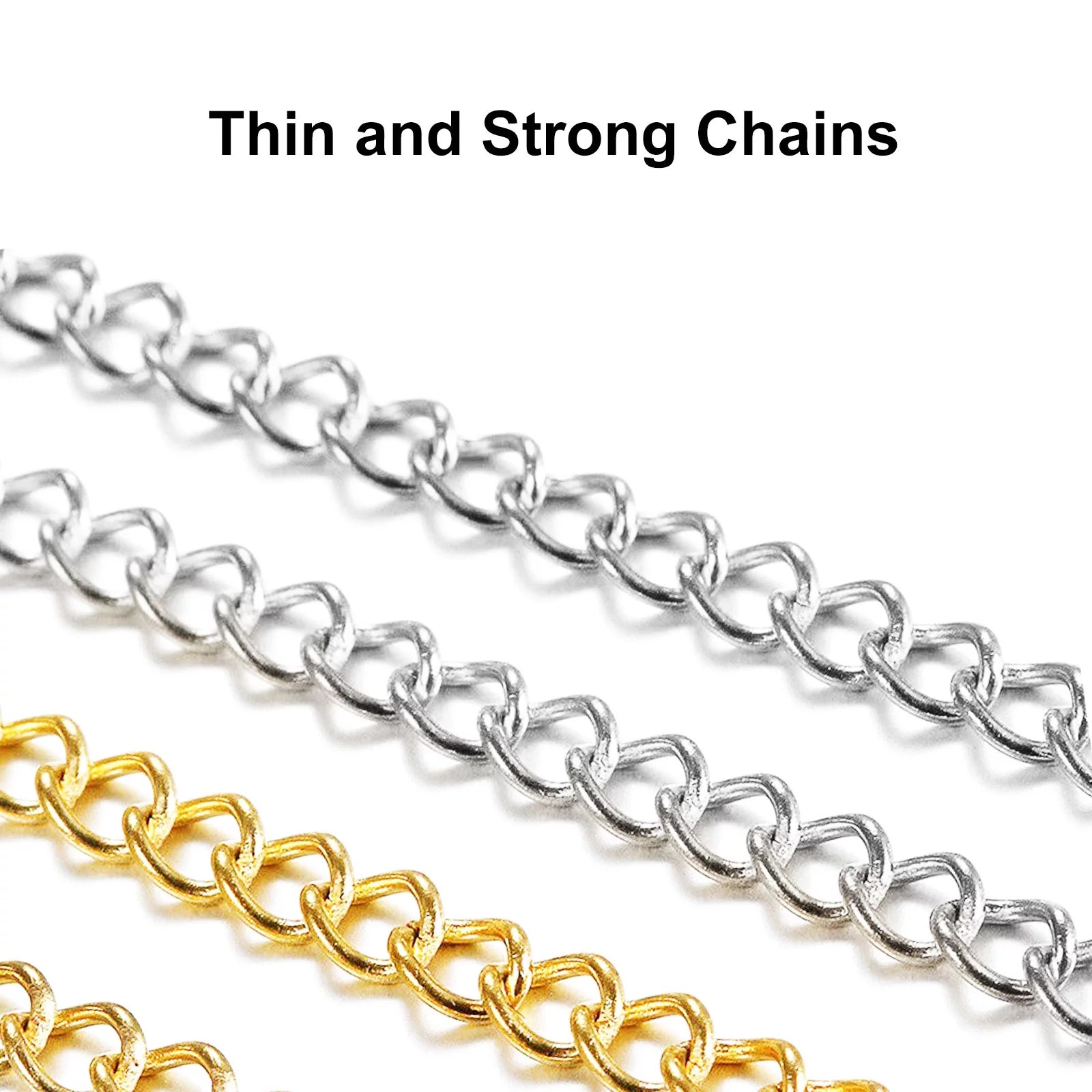 12Pcs Necklace Extender,  Stainless Steel Bracelet Extender Chain Set with Lobster Clasps Closures, Extensions 2", 3", 4", 6", Gold and Silver