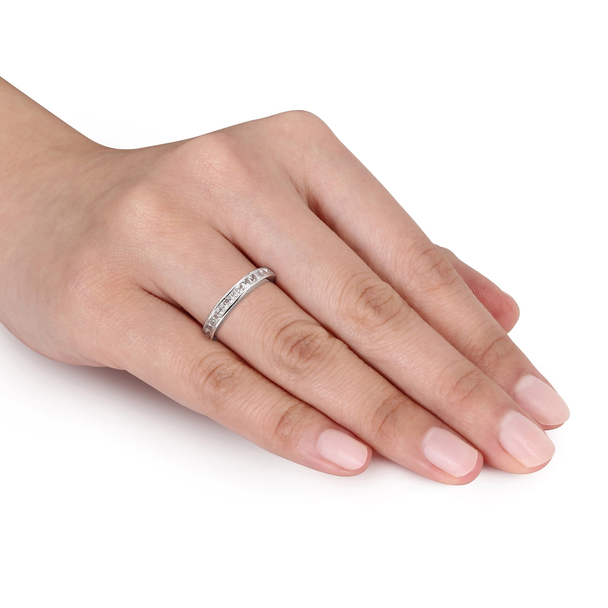 Women'S Created Sapphire Sterling Silver Ring