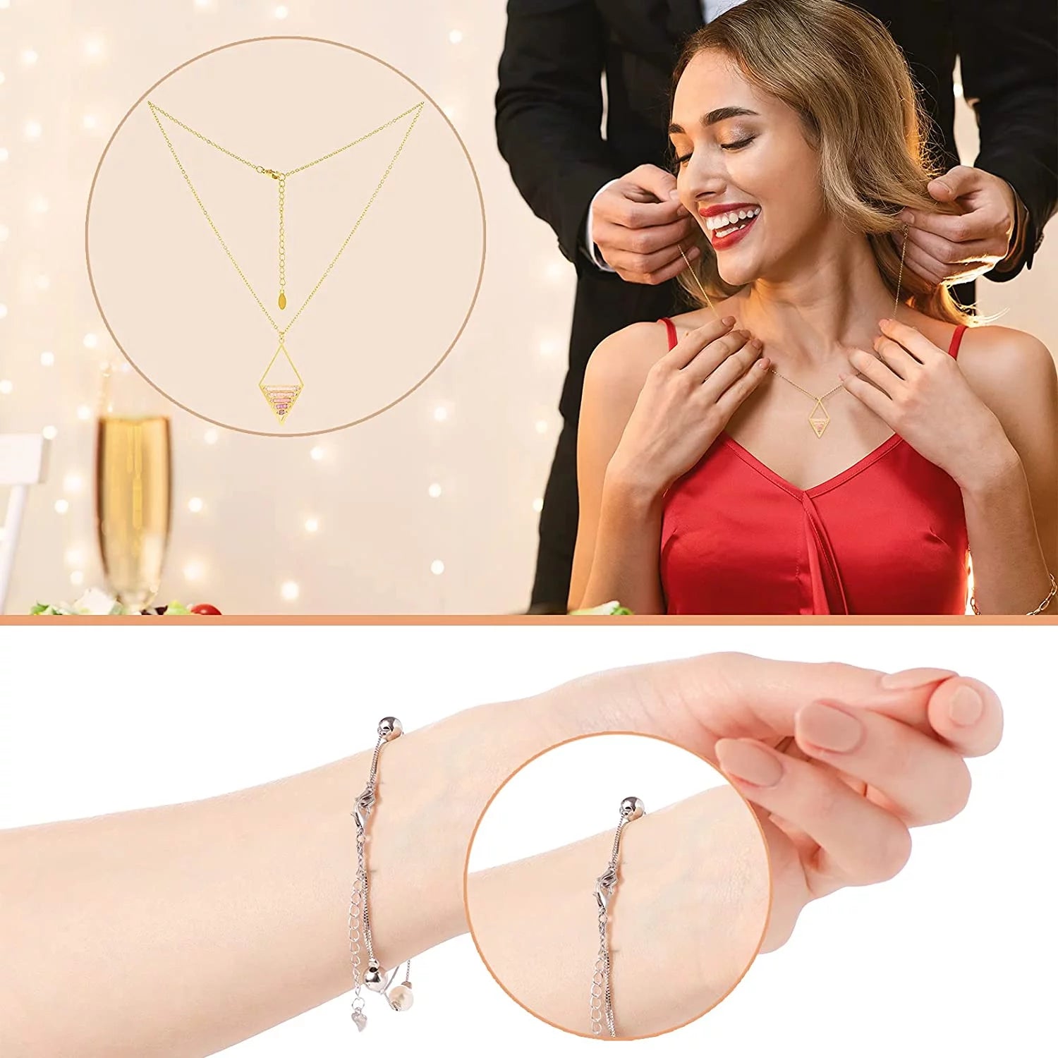 12Pcs Necklace Extender,  Stainless Steel Bracelet Extender Chain Set with Lobster Clasps Closures, Extensions 2", 3", 4", 6", Gold and Silver